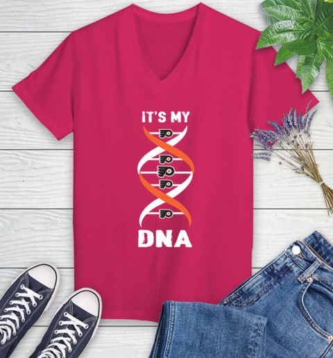 Philadelphia Flyers NHL Hockey It's My DNA Sports Women's V-Neck T-Shirt 9