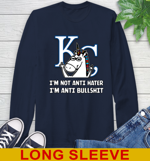 Los Angeles Angels MLB Baseball Unicorn I'm Not Anti Hater I'm Anti Bullshit (2) Long Sleeve T-Shirt 4