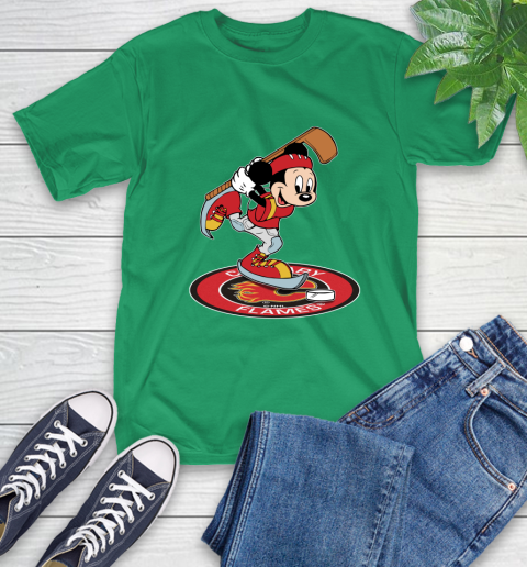 NHL Hockey Calgary Flames Cheerful Mickey Disney Shirt T-Shirt 8