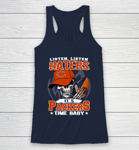 Listen Haters It is BEARS Time Baby NFL Racerback Tank 8
