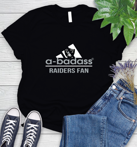 NFL A Badass Oakland Raiders Fan Adidas Football Sports Women's T-Shirt