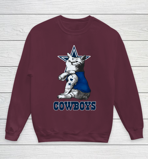 NFL Football My Cat Loves Dallas Cowboys Youth Sweatshirt 4