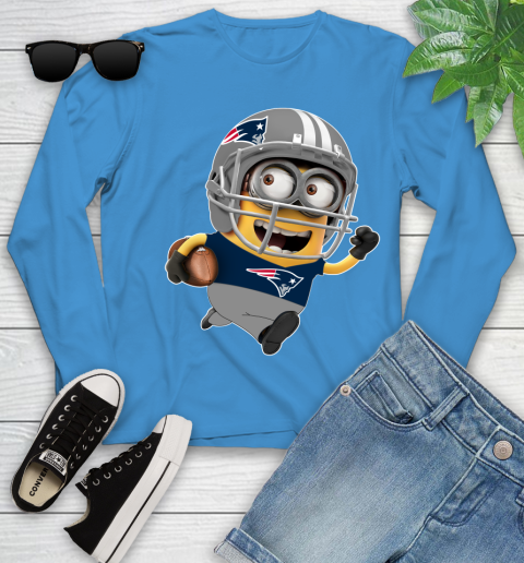 NFL New England Patriots Minions Disney Football Sports Youth Long Sleeve 7