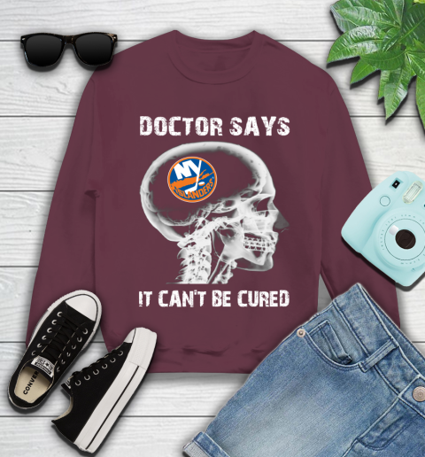 NHL New York Hockey Skull It Can't Be Cured Shirt Youth Sweatshirt 3