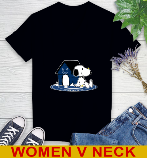 NFL Football Indianapolis Colts Snoopy The Peanuts Movie Shirt Women's V-Neck T-Shirt 2