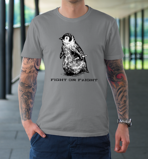 Fight Or Flight Funny Penguin Pun T-Shirt - Image 4