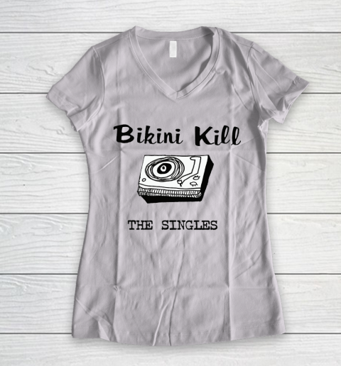 Bikini Kill The Singles Women's V-Neck T-Shirt