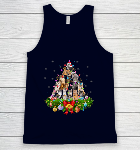 Funny Cat Christmas Tree Xmas Gifts Tank Top 2