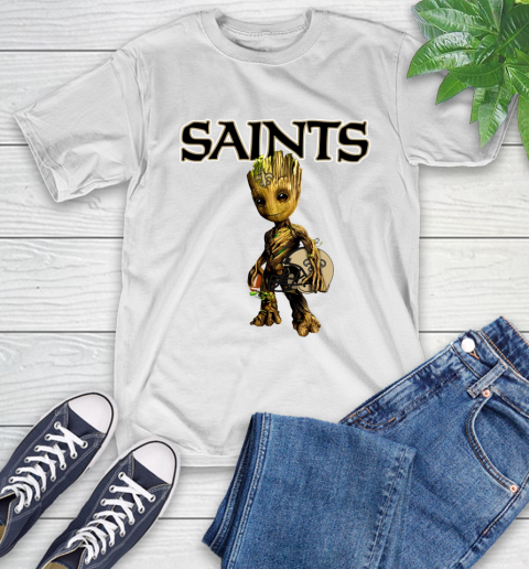 New Orleans Saints NFL Football Groot Marvel Guardians Of The Galaxy T-Shirt