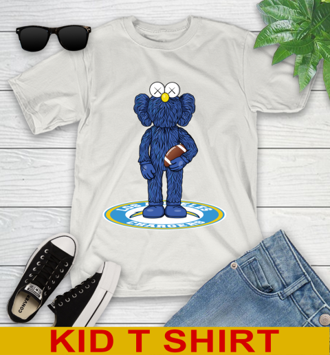 NFL Football Los Angeles Chargers Kaws Bff Blue Figure Shirt Youth T-Shirt 12