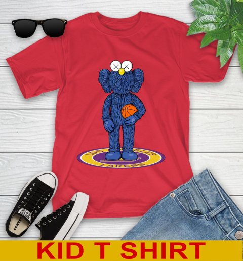 NBA Basketball Los Angeles Lakers Kaws Bff Blue Figure Shirt Youth T-Shirt 11 NBA Basketball Los Angeles Lakers Kaws Bff Blue Figure Shirt Youth T-Shirt - Image 11