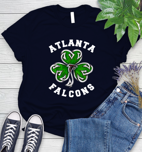 NFL Atlanta Falcons Three Leaf Clover St Patrick's Day Football Sports Women's T-Shirt 2