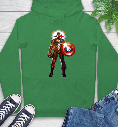 NFL Captain America Marvel Avengers Endgame Football Sports Pittsburgh Steelers Hoodie 8