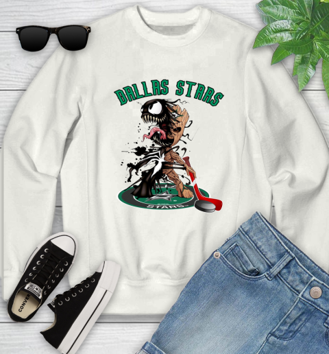 NHL Dallas Stars Hockey Venom Groot Guardians Of The Galaxy Youth Sweatshirt