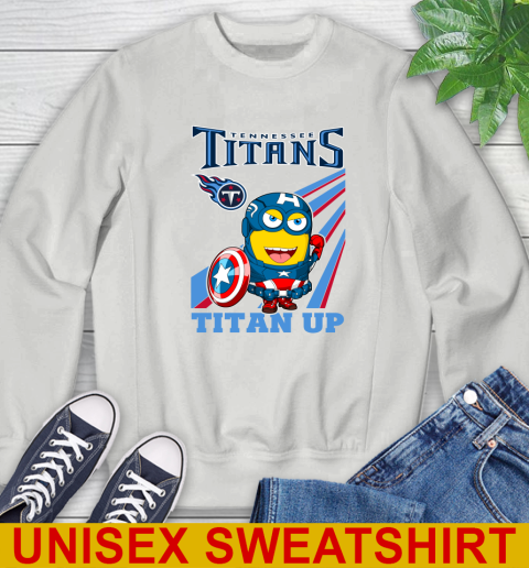 NFL Football Tennessee Titans Captain America Marvel Avengers Minion Titan Up Shirt Sweatshirt 5
