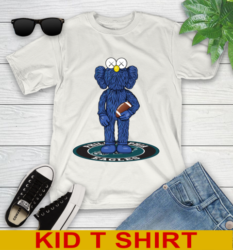NFL Football Philadelphia Eagles Kaws Bff Blue Figure Shirt Youth T-Shirt
