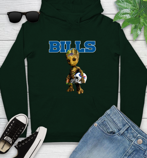 Buffalo Bills NFL Football Groot Marvel Guardians Of The Galaxy Youth Hoodie 13
