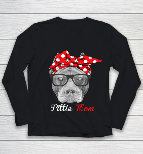 Dog Mom Shirt Pittie Mom Shirt for Pitbull Dog Lovers Mothers Day Youth Long Sleeve