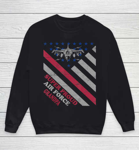 GrandFather gift shirt Vintage Flag American Veteran Super Proud Air Force Grandpa T Shirt Youth Sweatshirt