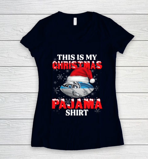 Philadelphia Eagles This Is My Christmas Pajama Shirt NFL Women's V-Neck T-Shirt 2