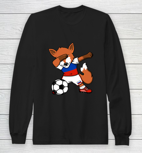 Dabbing Fox Russia Soccer Fans Jersey Russian Football Lover Long Sleeve T-Shirt