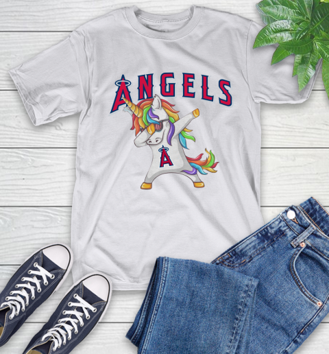 Los Angeles Angels MLB Baseball Funny Unicorn Dabbing Sports T-Shirt 12