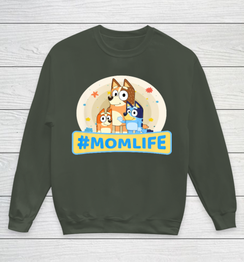 Bluey Mom Family For Life Youth Sweatshirt 8