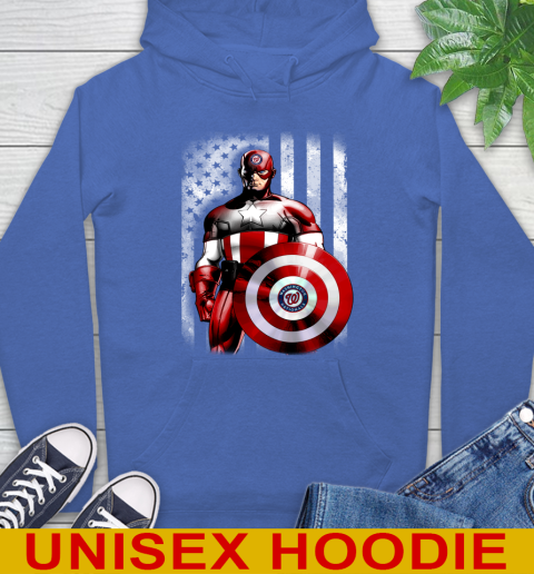 Washington Nationals MLB Baseball Captain America Marvel Avengers American Flag Shirt Hoodie 9
