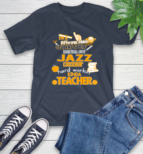 Utah Jazz NBA I'm A Difference Making Student Caring Basketball Loving Kinda Teacher T-Shirt 3