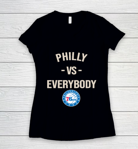 Philadelphia 76ers Vs Everybody Women's V-Neck T-Shirt