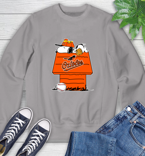 MLB Baltimore Orioles Snoopy Woodstock The Peanuts Movie Baseball T Shirt Sweatshirt 5