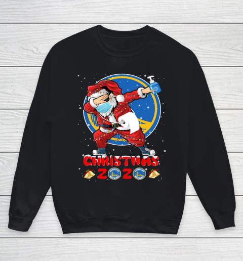 Golden State Warriors Funny Santa Claus Dabbing Christmas 2020 NBA Youth Sweatshirt