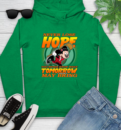 New Jersey Devils NHL Hockey ootball Mickey Disney Never Lose Hope Youth Hoodie 9