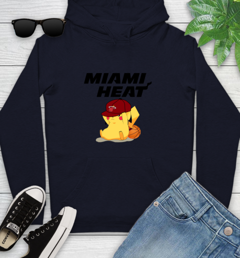NBA Pikachu Basketball Sports Miami Heat Youth Hoodie 4