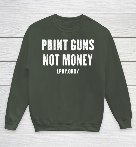 Print guns not money shirt Youth Sweatshirt 8