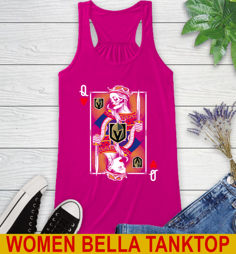 NHL Hockey Vegas Golden Knights The Queen Of Hearts Card Shirt Racerback Tank 6