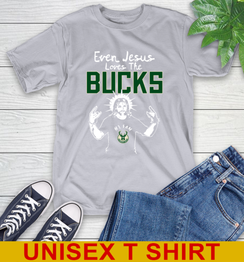 Milwaukee Bucks NBA Basketball Even Jesus Loves The Bucks Shirt T-Shirt 5