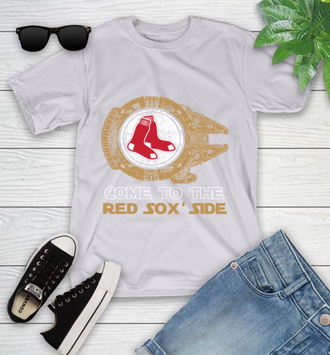 MLB Come To The Boston Red Sox Side Star Wars Baseball Sports Youth T-Shirt 4