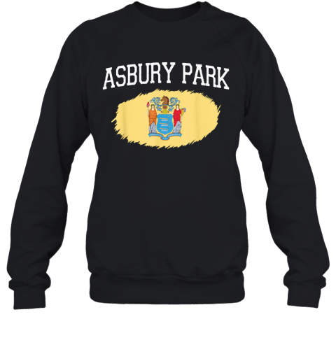 Asbury Park Nj New Jersey Flag Vintage Usa Sports Sweatshirt