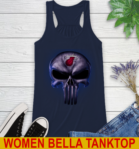 Miami Heat NBA Basketball Punisher Skull Sports Racerback Tank 9