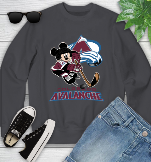 NHL Colorado Avalanche Mickey Mouse Disney Hockey T Shirt Youth Sweatshirt 6