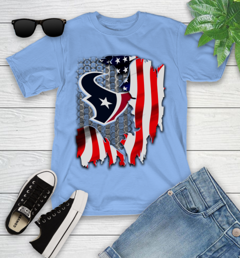 Houston Texans NFL Football American Flag Youth T-Shirt 15