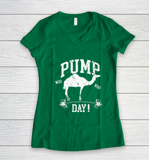 Funny Pump Day Hump Day Camel Weight Lifting Training Gym Women's V-Neck T-Shirt 4 Funny Pump Day Hump Day Camel Weight Lifting Training Gym Women's V-Neck T-Shirt - Image 4