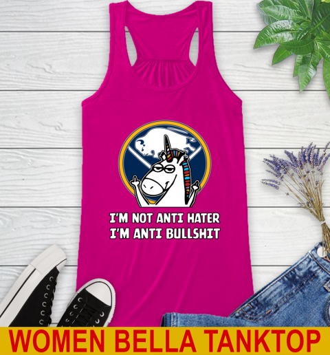 Buffalo Sabres NHL Hockey Unicorn I'm Not Anti Hater I'm Anti Bullshit Racerback Tank 8