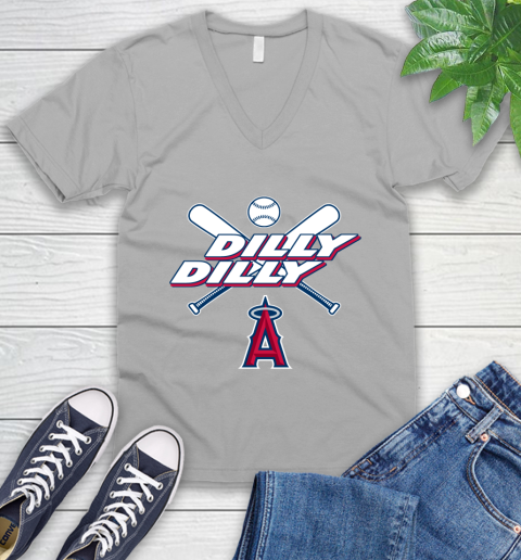 MLB Los Angeles Angels Dilly Dilly Baseball Sports V-Neck T-Shirt 4