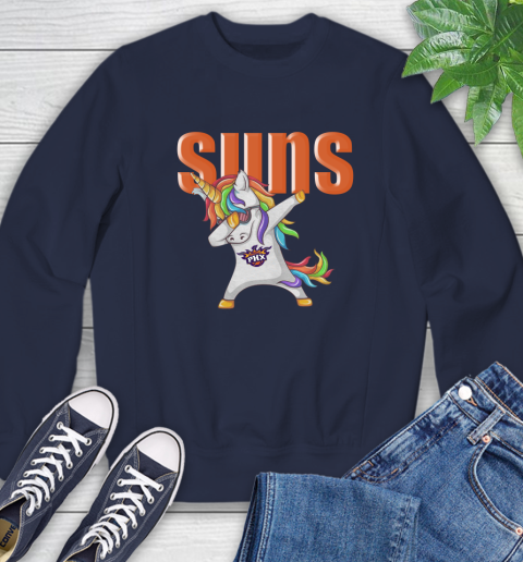 Phoenix Suns NBA Basketball Funny Unicorn Dabbing Sports Sweatshirt 3