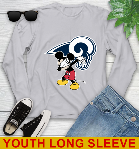 Los Angeles Rams NFL Football Dabbing Mickey Disney Sports Youth Long Sleeve 6