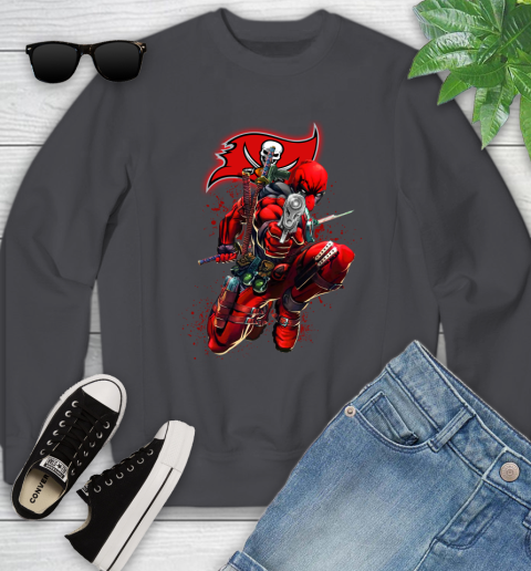 NFL Deadpool Marvel Comics Sports Football Tampa Bay Buccaneers Youth Sweatshirt 6