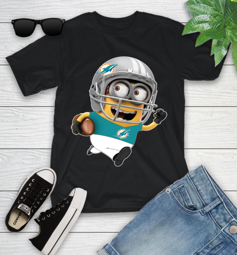 NFL Miami Dolphins Minions Disney Football Sports Youth T-Shirt 2