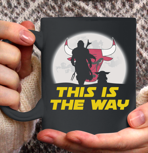 Chicago Bulls NBA Basketball Star Wars Yoda And Mandalorian This Is The Way Ceramic Mug 11oz